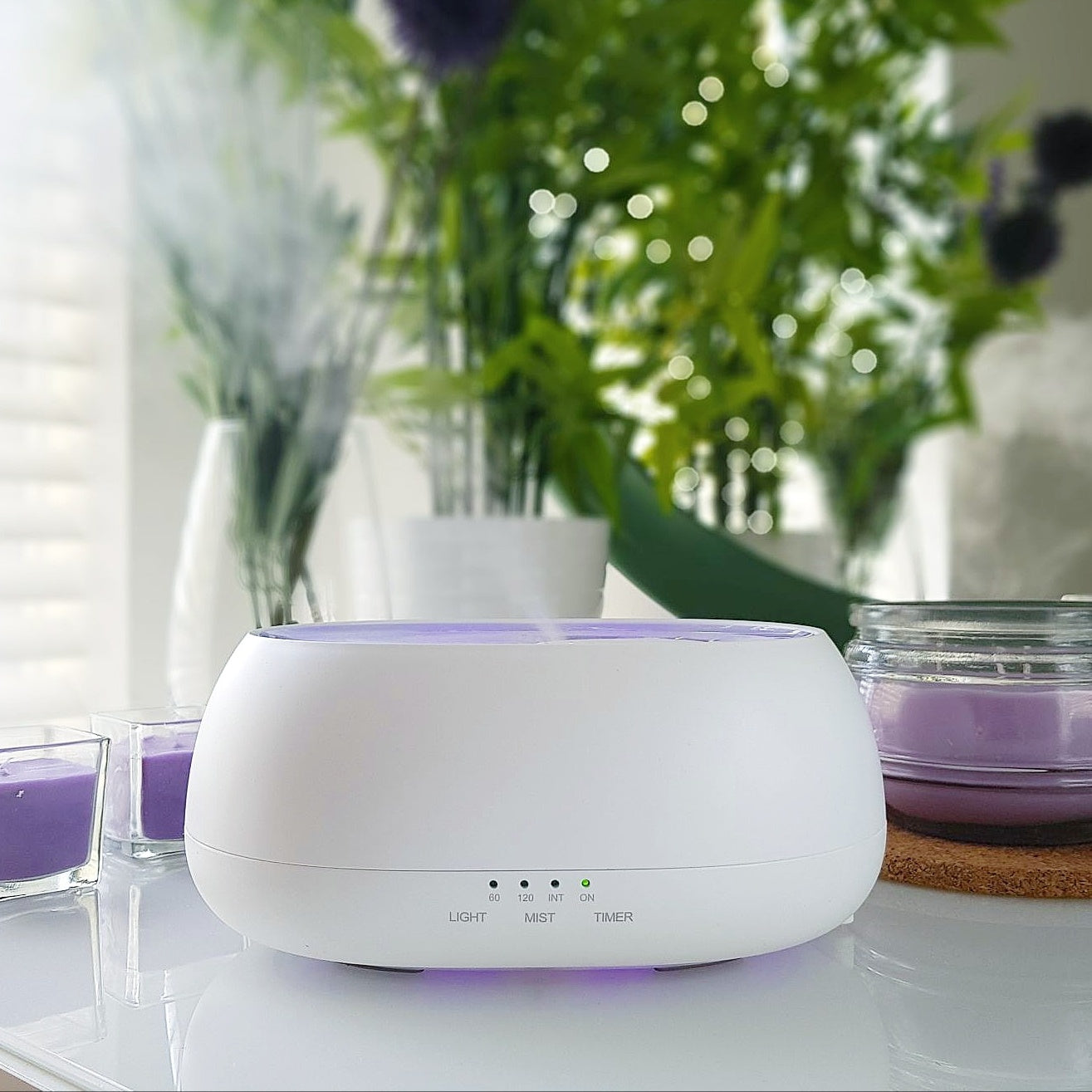HOMEFISH 500ml Aroma Diffuser – Ultrasonic Humidifier with Colorful LED Light