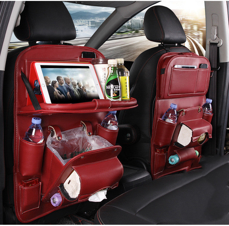 Waterproof Car Seat Back Organizer – PU Leather Hanging Storage Bag