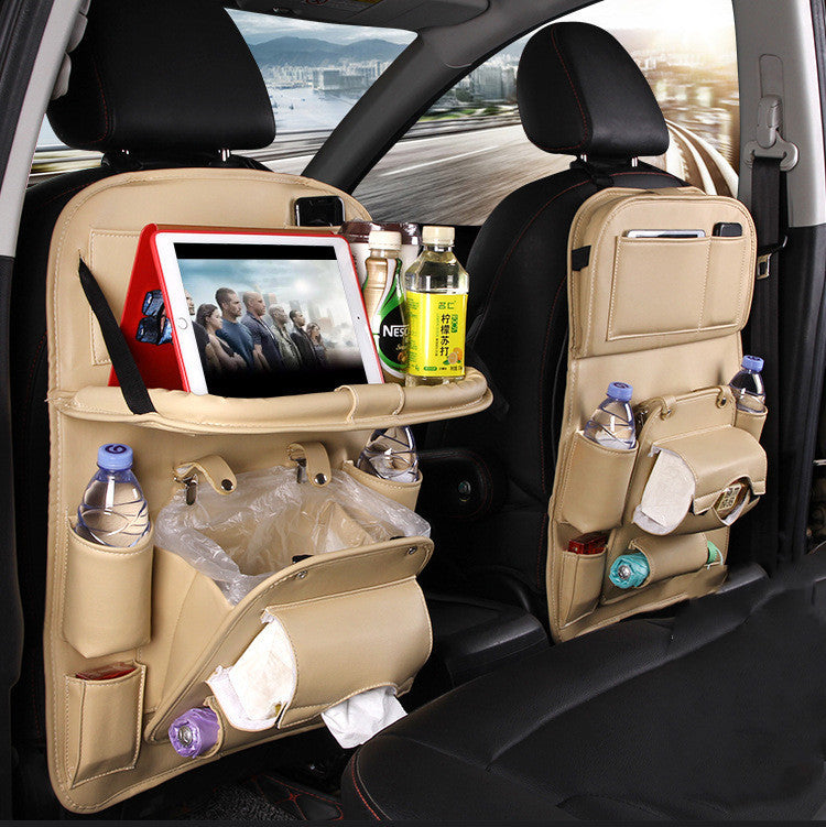 Waterproof Car Seat Back Organizer – PU Leather Hanging Storage Bag