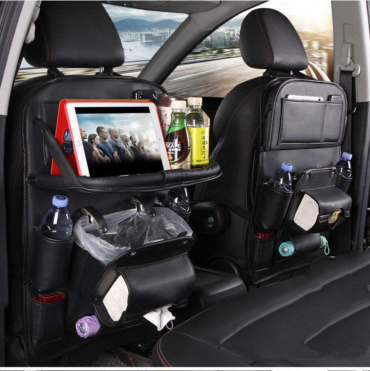 Waterproof Car Seat Back Organizer – PU Leather Hanging Storage Bag