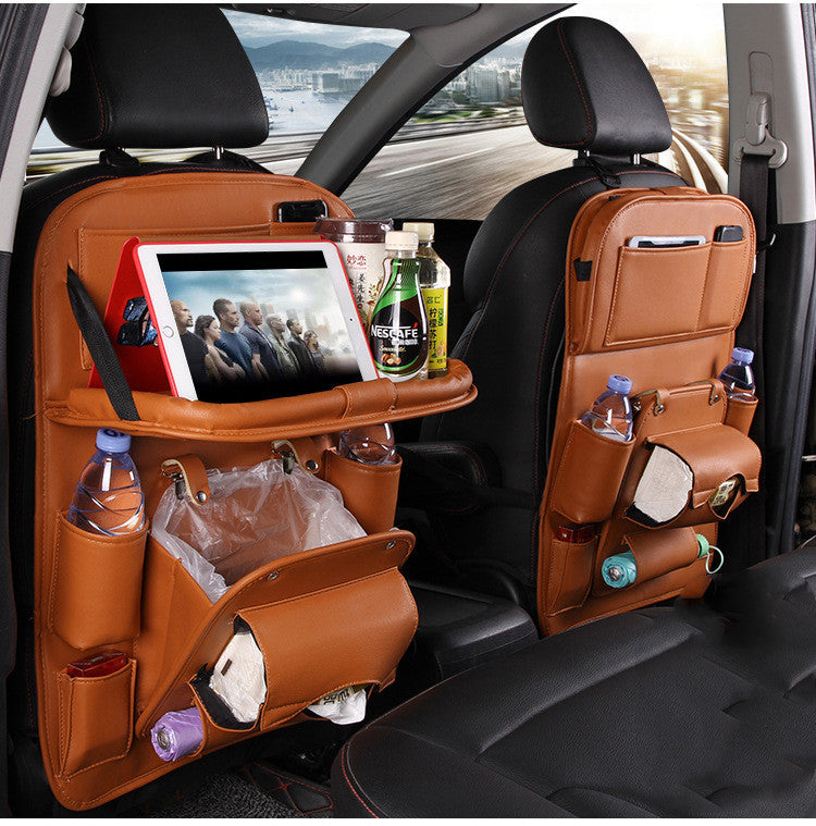 Waterproof Car Seat Back Organizer – PU Leather Hanging Storage Bag