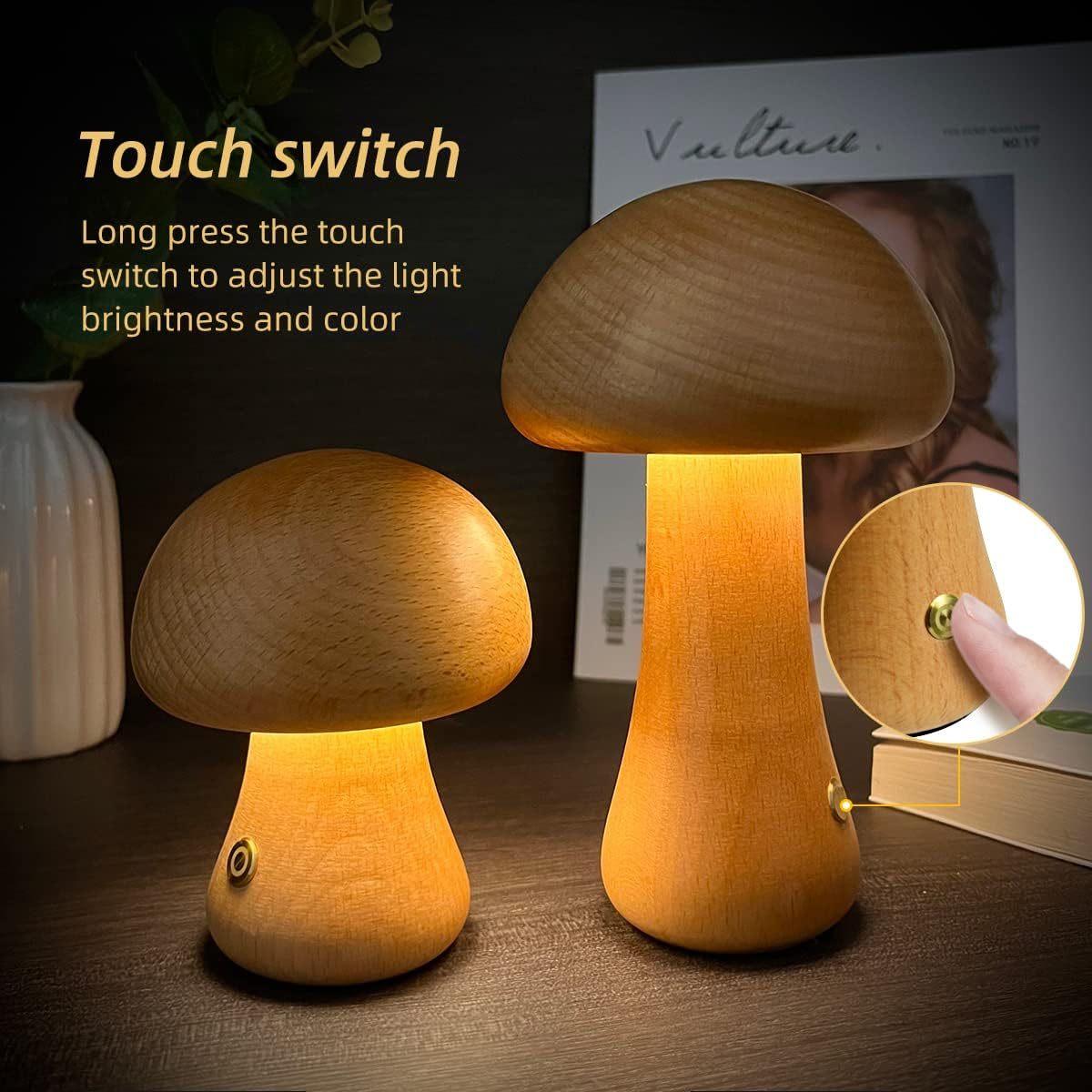 Cute Mushroom Table Lamp – LED Night Light for Children’s Room