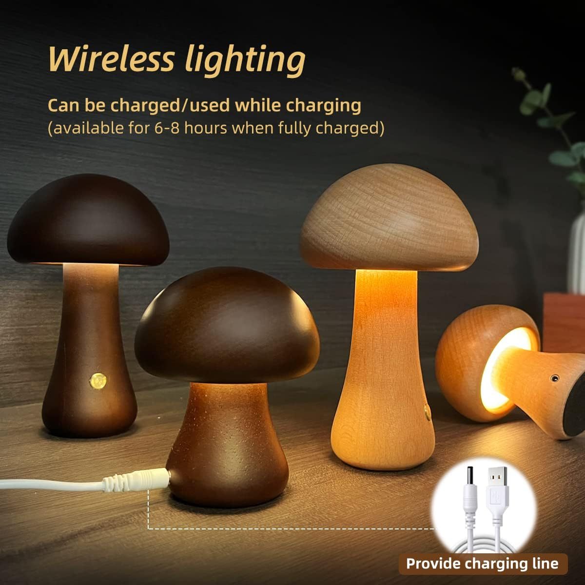 Cute Mushroom Table Lamp – LED Night Light for Children’s Room