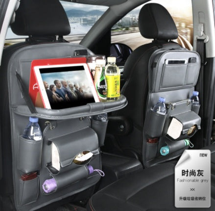 Waterproof Car Seat Back Organizer – PU Leather Hanging Storage Bag