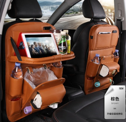 Waterproof Car Seat Back Organizer – PU Leather Hanging Storage Bag