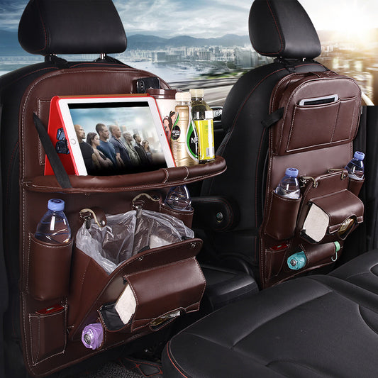 Waterproof Car Seat Back Organizer – PU Leather Hanging Storage Bag